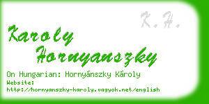 karoly hornyanszky business card