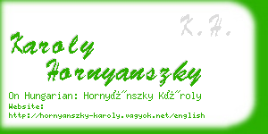 karoly hornyanszky business card